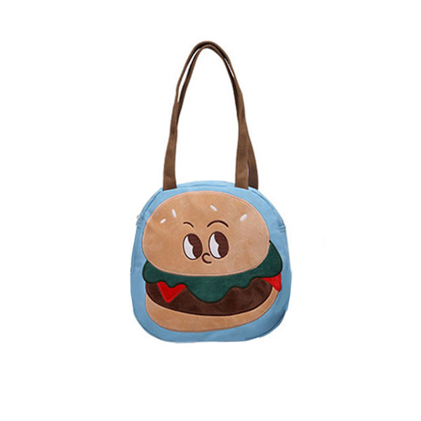Funny Personality Håndtaske Hamburger Pung Holder Everywhere Taske med rem Blue No feet