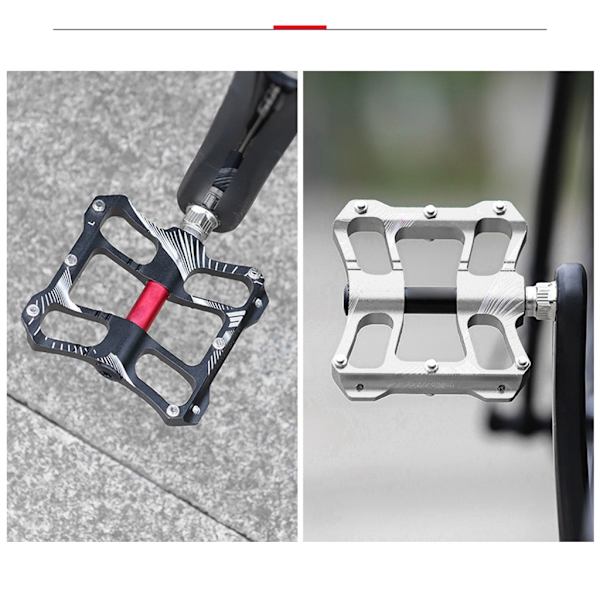 Tie MTB Maastopyörän Poljin Musta/Hopea Alumiiniseos Luistamaton Silver