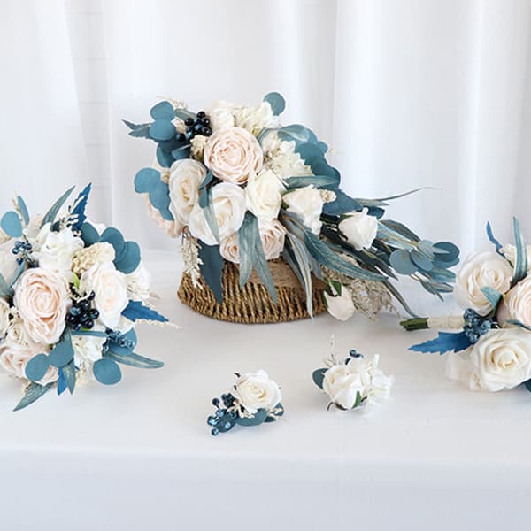 Bouquet Håndlavet Bryllupsdekoration Blomster Combo til Skovtema