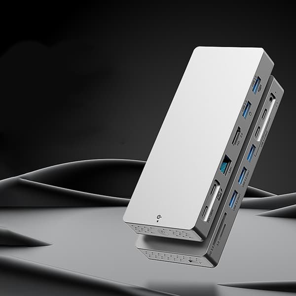 14-i-1 USB C Dock Aluminium 4K HDTV 10 Gbps USB 3.2 Gen2 100WPD til bærbar computer
