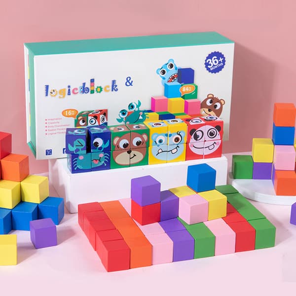 Barnuttryck Matchande Block Spel Pedagogiska Leksaker för Barnens Dag