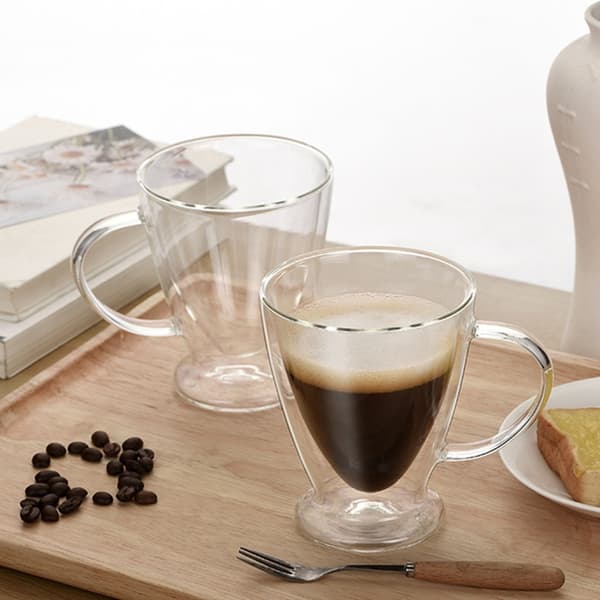 Multifunktionel dobbeltvægget glaskop til daglig brug 300ML kaffekrus