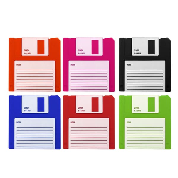 6-pak Kop Måtter Drikke Måtter Floppy Disk Silikone Brikker Silikone Tekstur