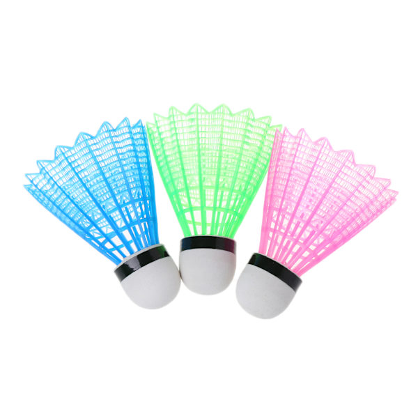 3 st/set LED Badminton Airshuttle Plast Fjäderboll Vind Bollar Bollar
