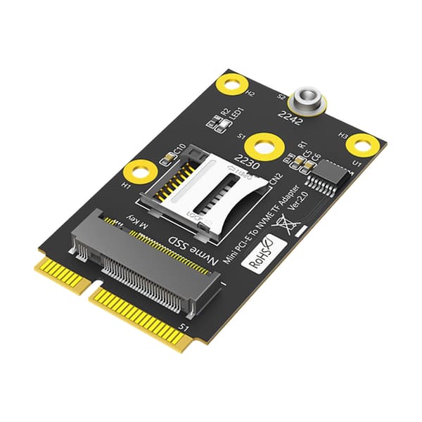 2 i 1 Mini PCIE til TF-kort USB2.0 og M.2 Key M-adapter Industriel