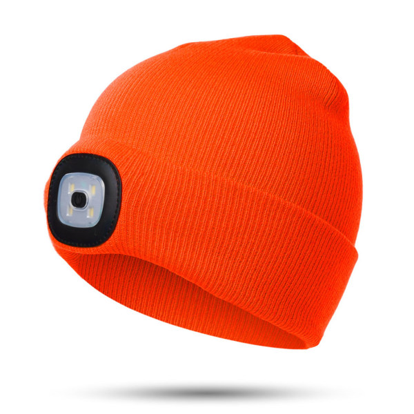 Hög ljusstyrka Barn Pannlampa Hatt USB Uppladdningsbar Hatt Nattbelysning Mössa Bright orange