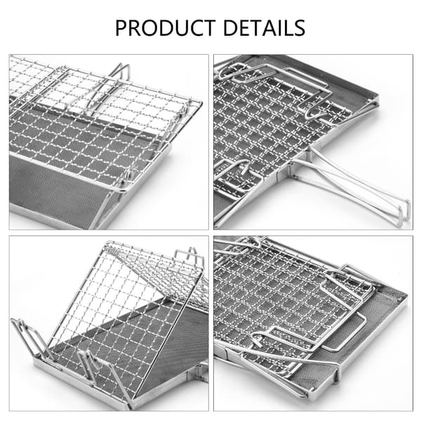 304 Stål Camping Toast Rack Til Udendørs Grilning