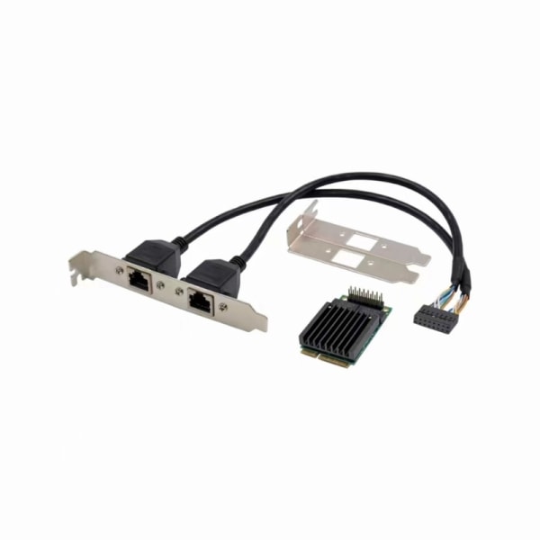 Mini PCIe till Gigabit Ethernet-adapter med 2x RJ45-portar för effektivt internet