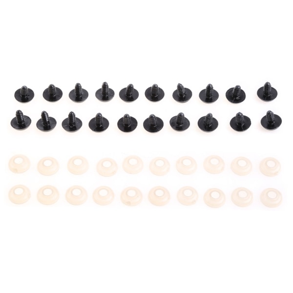 20 st 6-20 mm svarta plastsäkerhetsögon för nallebjörn/dockor/leksaksdjur/tovning