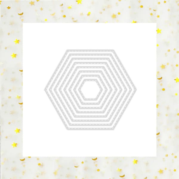 Nested Hexagon Metall Skjære Die Utsøkt Ramme Die Cuts Embossing Mal