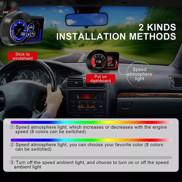 Avansert bil Head-Up Display med doble OBD2 arbeidsmoduser for bilindustrien