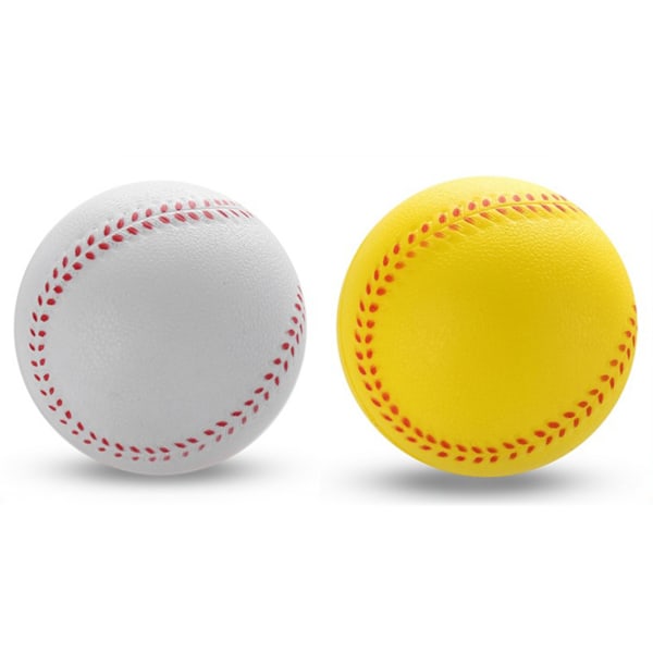 Elastisk solid övningsbaseboll, mjuk PU-basebollar träningsboll för övning Yellow 9cm