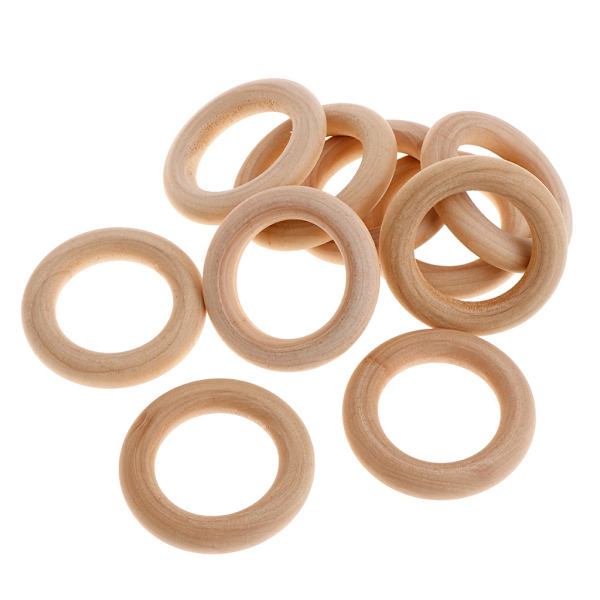 10-pack träringar för att måla träcirklar för hantverk DIY fågel papegojleksak 3*1.7cm