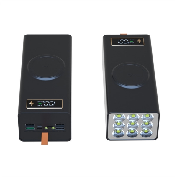 21x18650 batteriförvaringsbox PD Snabbladdning Power Bank- case Stöd för trådlös laddning/snabbladdningsfunktioner Black - C