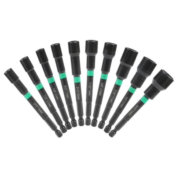 13 stk. magnetisk muttertrekker sett lange skaft muttertrekker bits for bruk med drill