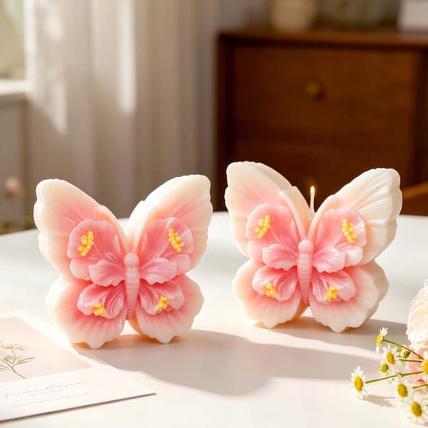 3D Blomsterudskæring Sommerfugleform Silikoneforme til Håndlavet Lys og Sæbe
