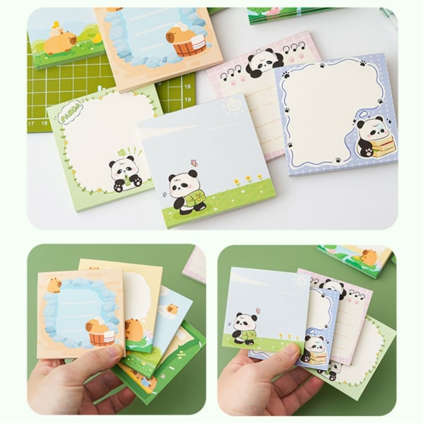 5 stk Cartoon Panda Sticky Note Anamal Memos Sticky Pad Skolerekvisita for jente null - A