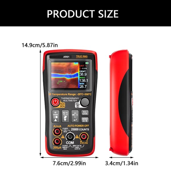 Professionelt termisk kamera multimeter til strøm- og modstandstest