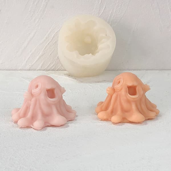 3D Spøkelseslys Former Halloween Silikonformer Duftlys Støpeformer