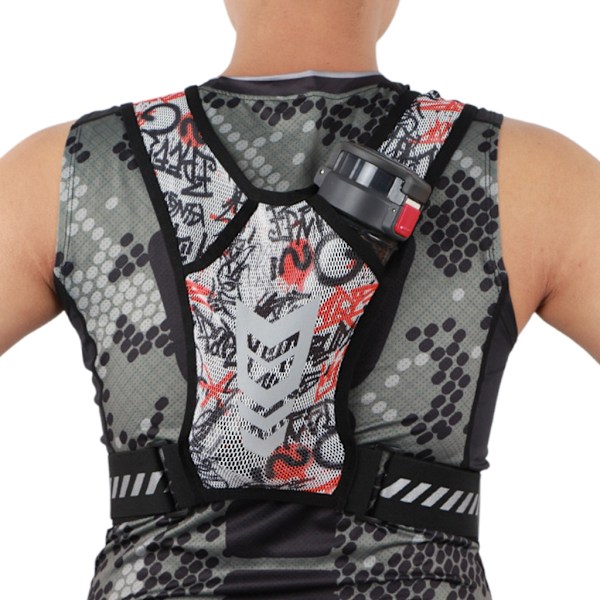 Multifunctional Running Vest Reflective Running Vest Phone Holder for Cycling Black red iG