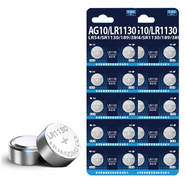 AG10 LR1130 1.55V Knappcellsbatterier 10st Högkapacitets Knappcellsbatterier