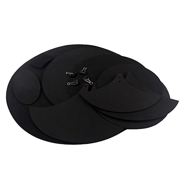 14x trumset dämpare pads trumhuvud pad cymbal trum mute pads med 4 bindeklipp