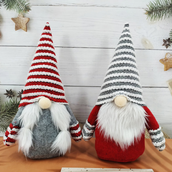 28cm/11in Toy Figure Gnome Uppstoppad tomte för docka för w/ Stripe Hat för  jul Semesterdekoration Hemprydnadsfest Red stripes 1a58 | Red stripes |  0.16 | Fyndiq