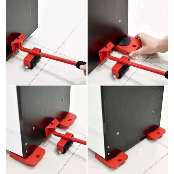 Möbellyftare Lätt att flytta-Sliders 5Pack-Mover Set för Kylskåp Justerbar-Höjd -Maximal belastningsvikt 200kg Base