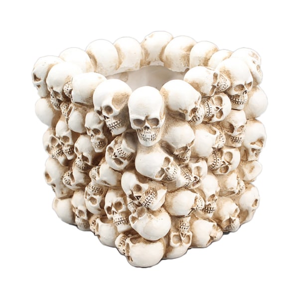 Skull Ornament Skelett Brevpapper Pennhållare Hemmakontor Desktop Penna Förvaring