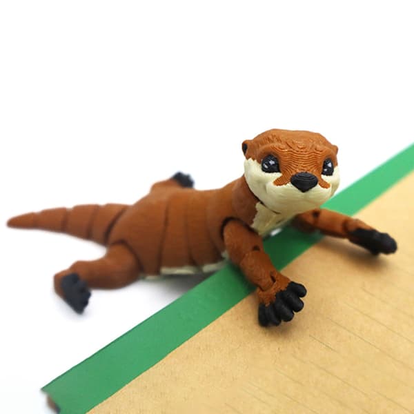 Vatten Lutra Modell Figurin 3D-tryck Djur Staty Skrivbords Prydnad Actionfigur