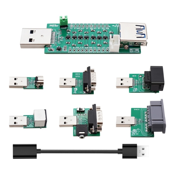 USB3.0 SNAC Game Controller Adapter Conveter Set för DE10-Nano MiSTerFPGA Mister IO Board Gaming Tillbehör med kabel