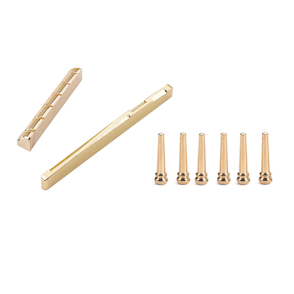 Notched Guitar Nut og Bridge Saddle Guitar Dele Golden