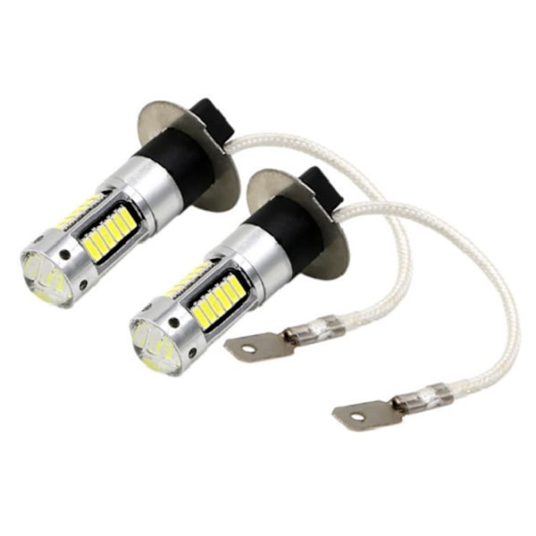 Billys Kjørelys H3 4014 30SMD P13W 9006 Auto Kjøring Tåkelys Hvit LED-pære Støvtett Lampe 1 Par