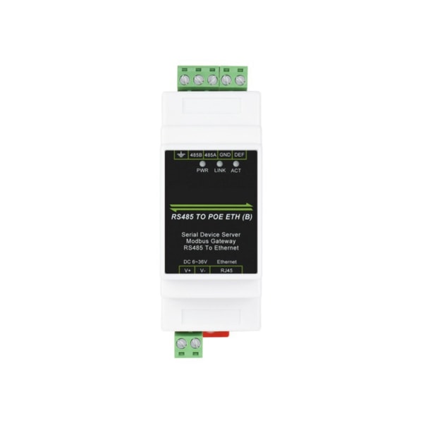 RS485 sarjaporttipalvelin RS485 - RJ45 Ethernet TCPIP sarjaporttiin moduuli Kiskokiinnitystyyppi Sarjaporttipalvelin