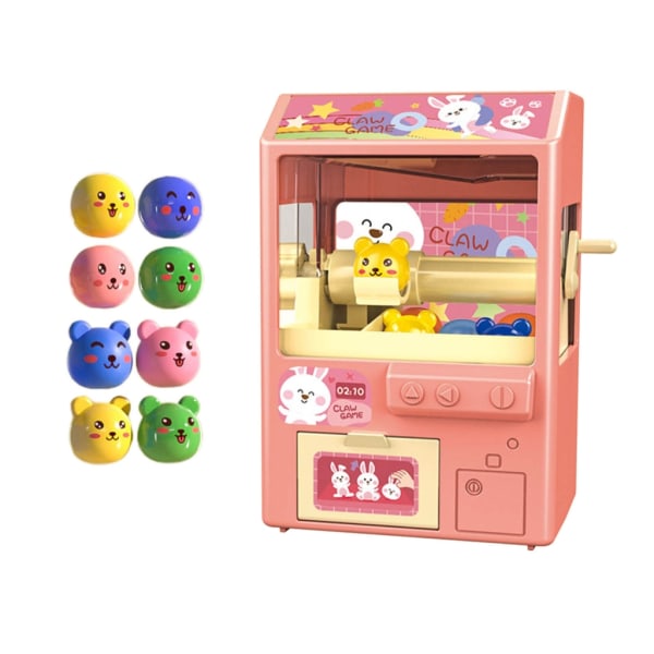 Kids Claw Machine Toy Grabber Dispenser med ljus Ljud 8 Mini Plysch Animal Dolls Grabber Machine