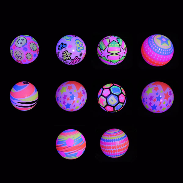 Stor självlysande hoppboll Högstudsande gummiboll för barn Flerfärgad Glow-in the Dark Utbildningsleksaker - Glänsande leksak