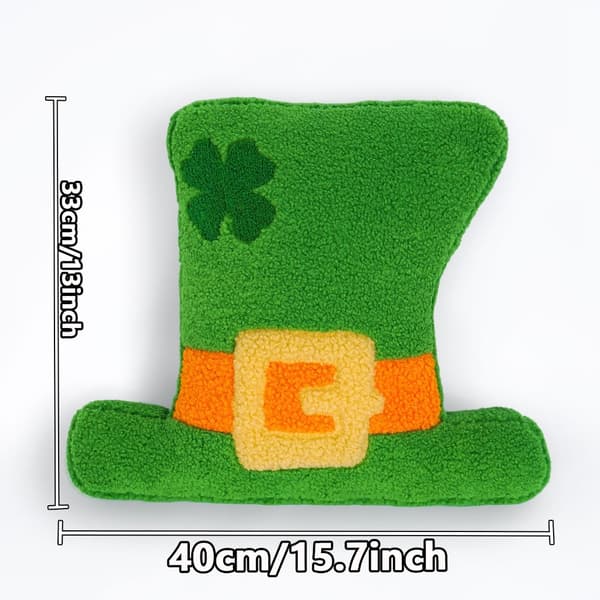 StPatricks Day Blød Pyntepude Plys Pude til Helligdagsfest Dekorationer