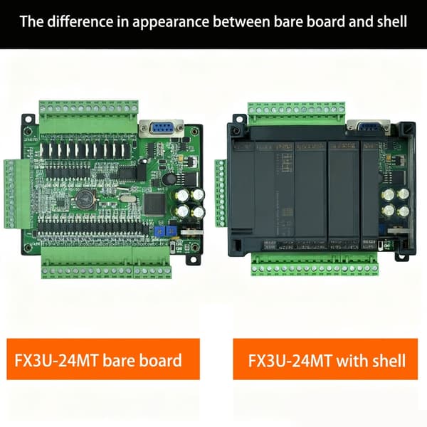 Programmerbart Kontrollkort FX3U 24MT Industriell 14DI 10DO HMIs Kommunikasjon