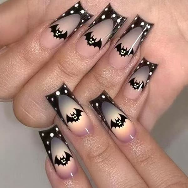 Halloween Press On Gradient Design Lättviktig ABS Vänlig