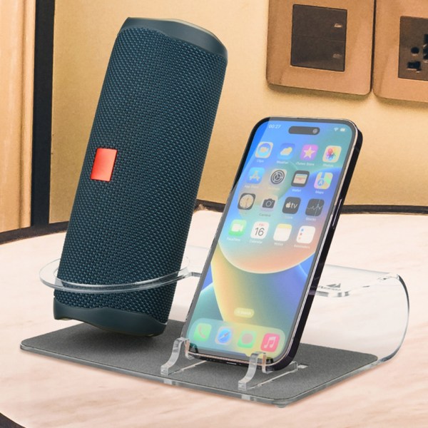 Minimalists Desktop Speaker Stand Mobiltelefonhållare för Flip5/6 Speaker Transparent