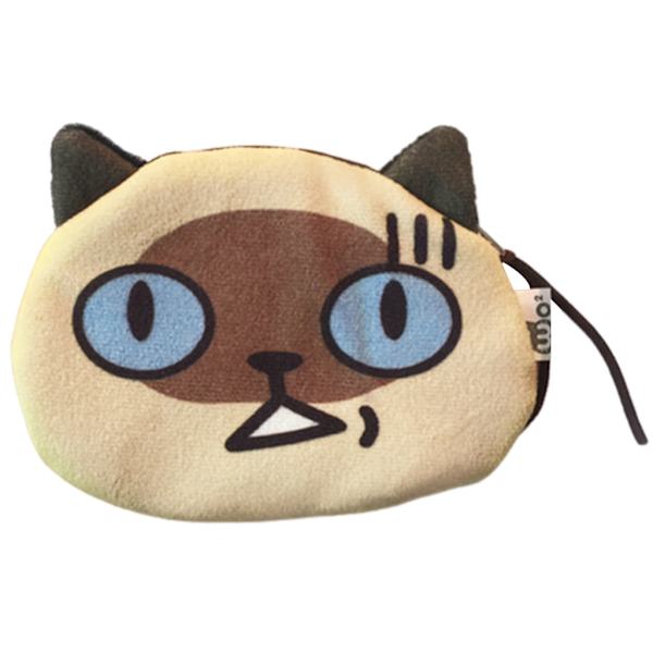 Tecknad Cat Face Change Purse Hörlursväska med dragkedja för myntväska F