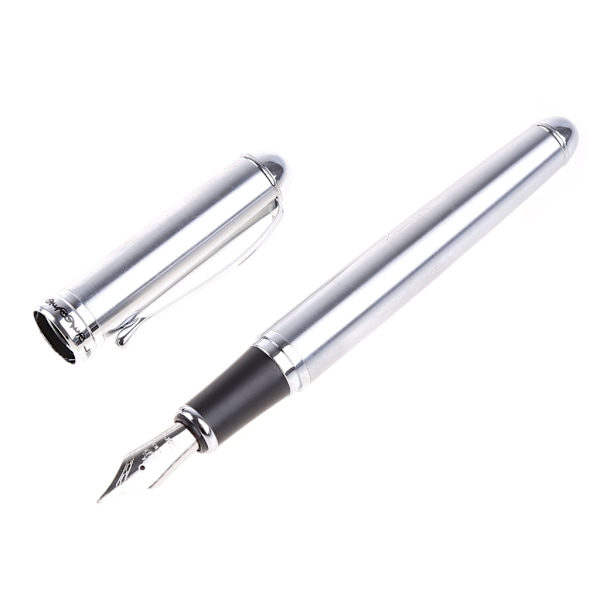 Hot Solgt Ny Jinhao X750 Sølv Rustfrit Stål Medium 18KGP Nib Fyldepen