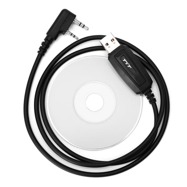 USB-programmeringskabel + software-cd til TYT MD-380 Tovejs Walkie Talkie Radio