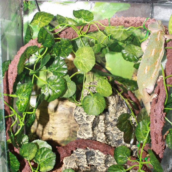 Terrarium plantedekorasjon Kunstig naturtro jungelfisk til tankakvarium des