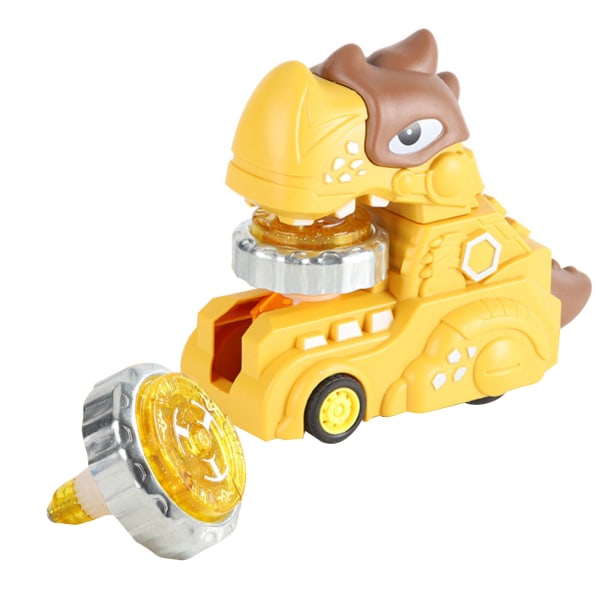 2-i-1 roterande gyro dinosauriebilleksak Interaktiv modell Tecknad glidande leksak Push Active & Go Toy Toddlers födelsedagspresent