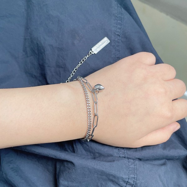 Love Heart Armband Dam Berlock Armband Mode Par Armband Magnetiskt hjärta för kvinnor Män Smycken Nyårspresenter null - C