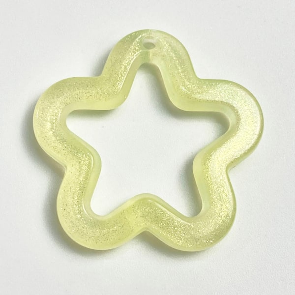 Glödande stjärnanslutning Hål Pentagram Star Charms hänge för DIY-örhängen Nyckelring Halsband Smyckenstillverkning 10 st Green