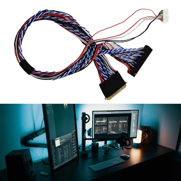 LVDS-kabel I-PEX20453-20455 40Pin 2ch 6bit för 14-18,4 tums bärbar datorskärm LVDS LCD Display Panel Screen Professional