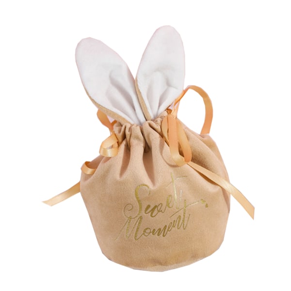 Velvet Candy Opbevaringspose Bunny Ear Emballagepose Påskegavepakkeposer til Chokolade Sød Valentinsdag