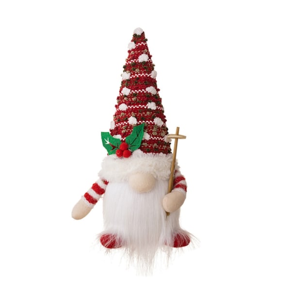 Christmas Gnome Ansiktslös Dot Hat Plysch stickad snögubbedocka Handgjord jul Gnome Doll Ansiktslös docka Presentdekoration